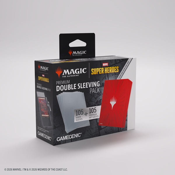 Gamegenic Magic: The Gathering Marvel Super Heroes Premium Double Sleeving Pack Comic Burst Red  2x100 Kortlommer