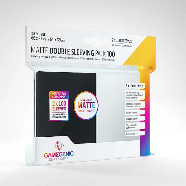 Gamegenic Matte Sleeves: Double Sleeving Pack  2x100 Kortlommer