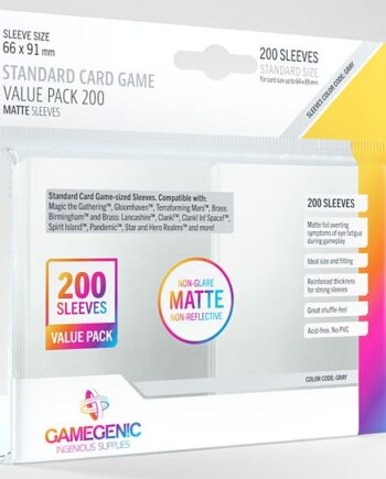 Gamegenic Matte Sleeves: Standard Card Game Size Value Pack  200 Kortlommer