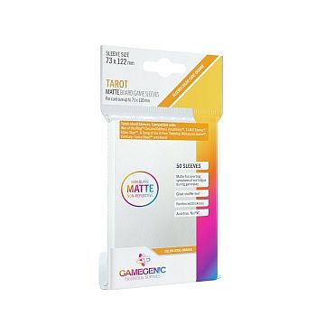 Gamegenic Matte Tarot-sized Sleeves: 73   122 Mm Clear  Transparent   50 Kortlommer