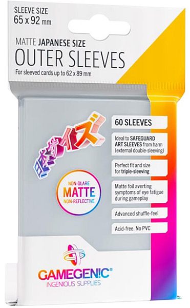Gamegenic Outer Sleeves Matte Small Japanese Size  60 Kortlommer