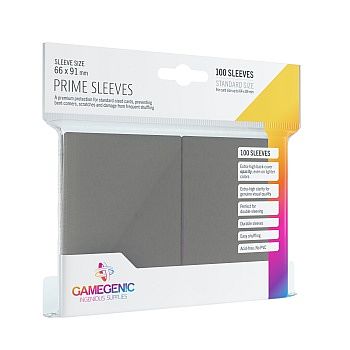 Gamegenic Prime Sleeves: Gray  Gr 195 165   100 Kortlommer