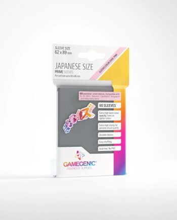 Gamegenic: Prime Sleeves: Small Japanese Size Dark Grey  Gr 195 165   60 Kortlommer