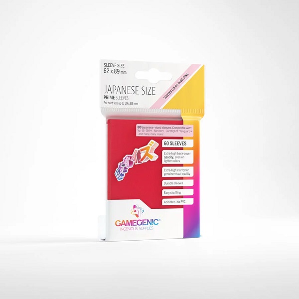Gamegenic: Prime Sleeves: Small Japanese Size Red    195 184     60 Kortlommer