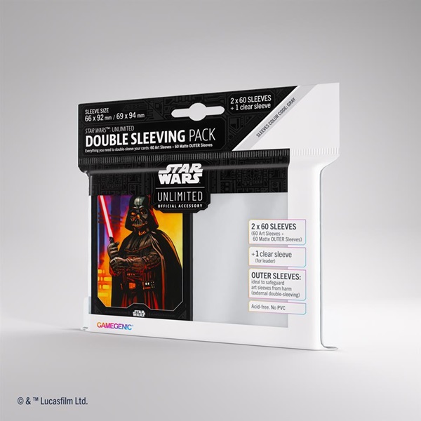 Gamegenic Star Wars: Unlimited Art Sleeves Double Sleeving Pack Darth Vader  2x60 Kortlommer