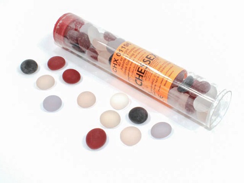 Gaming Counters Chessex: Assorted Frosted Glass Stones  Qty 40  In 14cm Tube