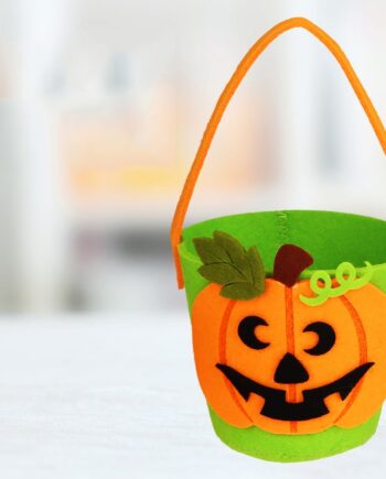 Græskarspand   Filt  Perfekt Slikspand Til Trick Or Treat  Ngd-07