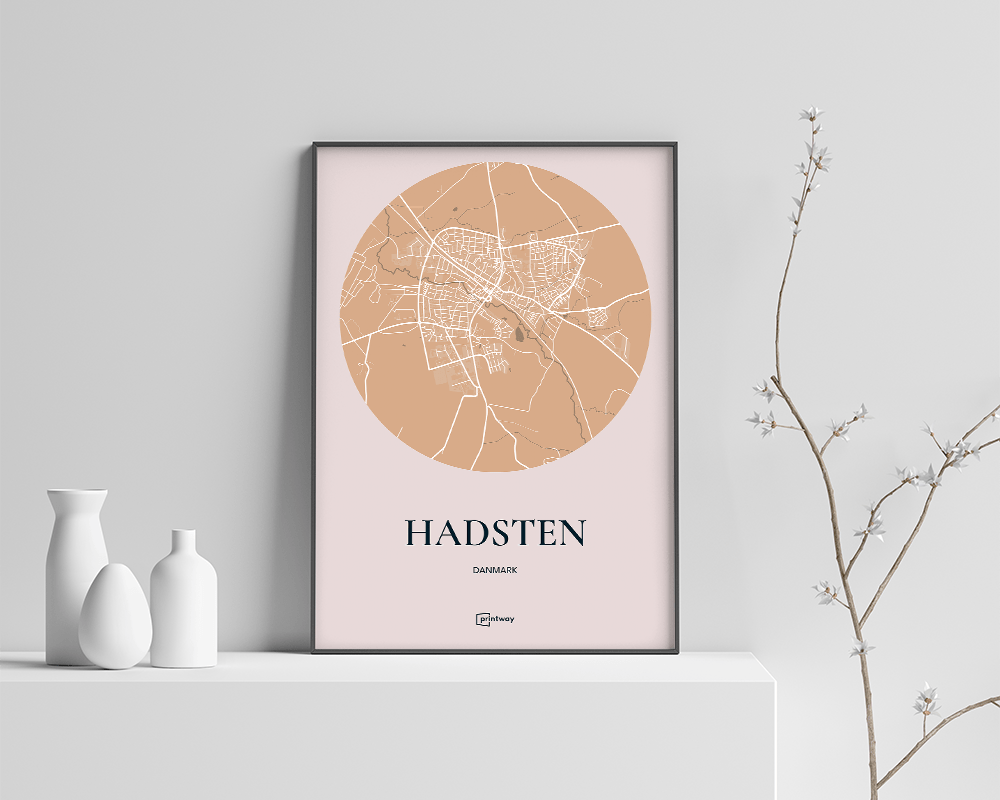 Hadsten Plakaten Rundt Kort Guld 70 100 Cm B1