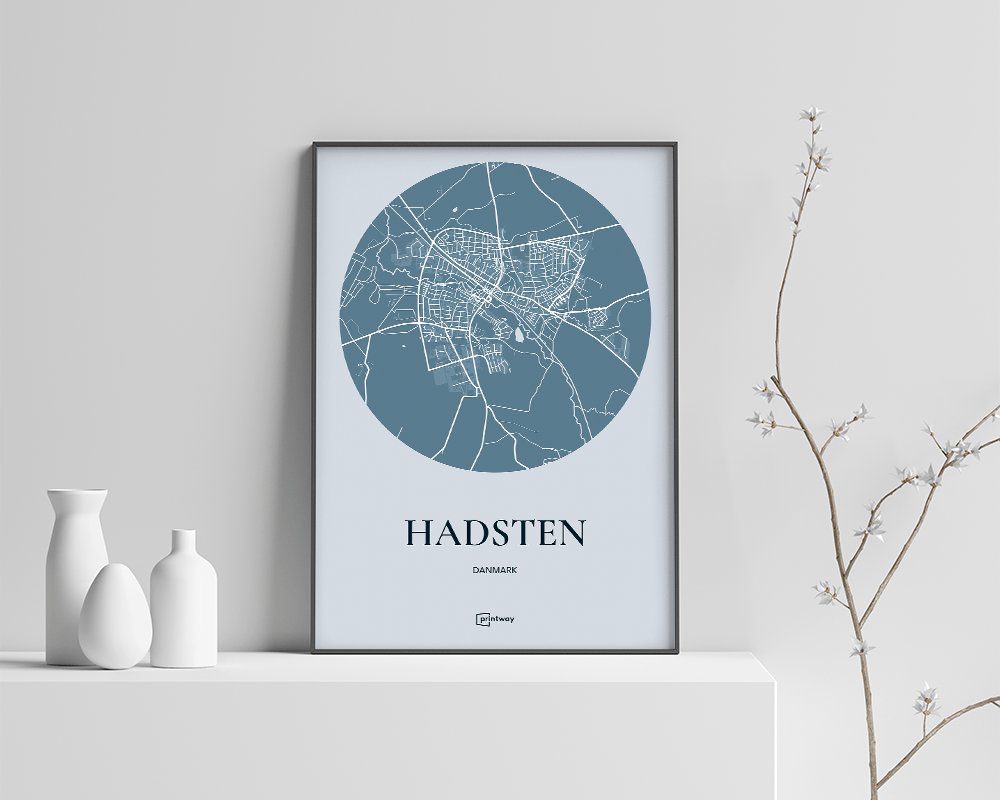 Hadsten Plakaten Rundt Kort Havblå 70 100 Cm B1