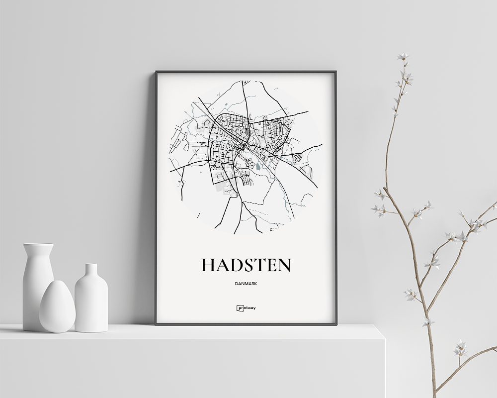Hadsten Plakaten Rundt Kort Hvid 70 100 Cm B1