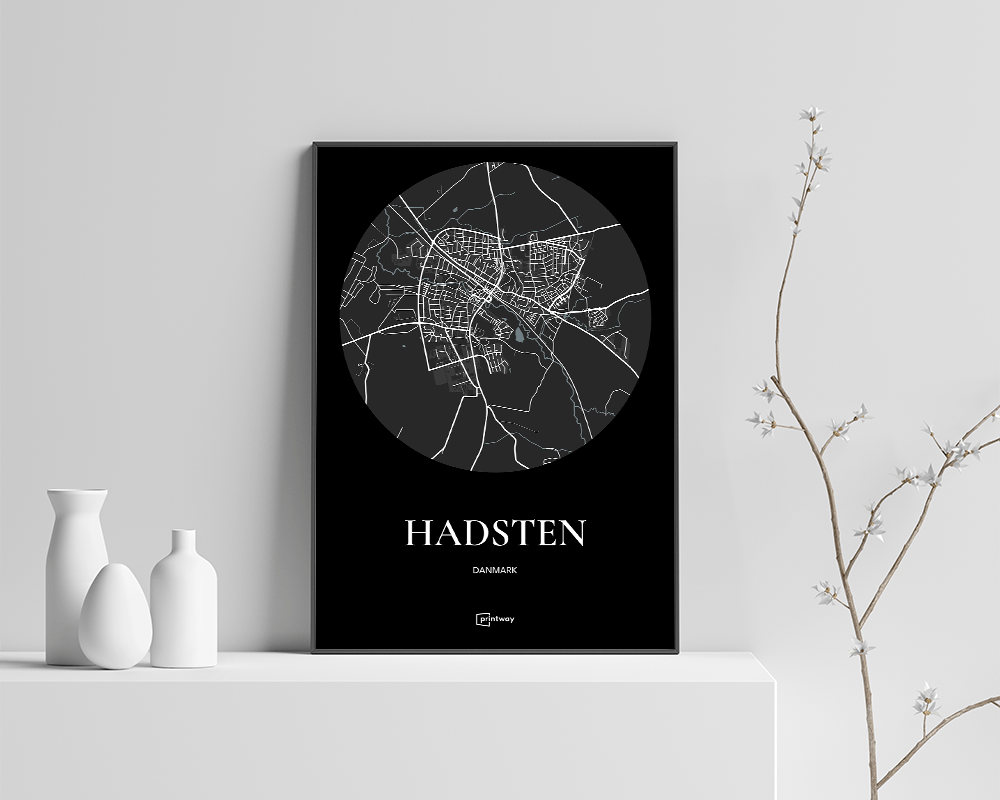 Hadsten Plakaten Rundt Kort Sort 70 100 Cm B1