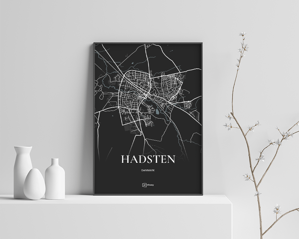 Hadsten Plakaten Fuldt Kort Sort 70 100 Cm B1