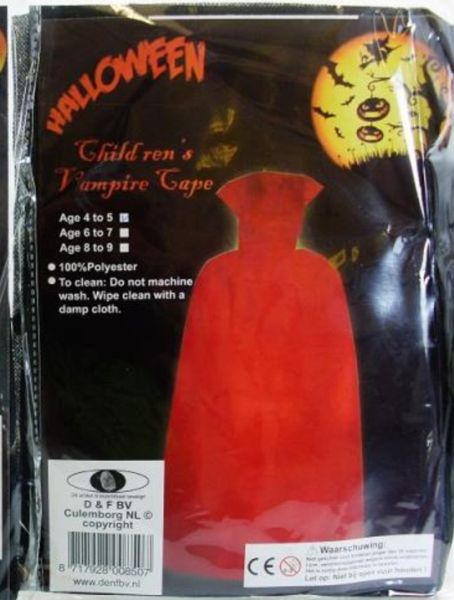 Halloween Costumes Children   Vampire Cape Kostume    Crazy Tilbud