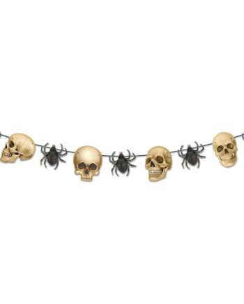 Halloween Dekoration  Skelethoveder Og Edderkopper