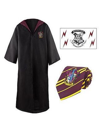 Harry Potter Budget Line Robe  Necktie    Tattoo Set Gryffindor Size:   Small  Xs
