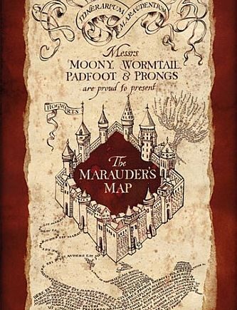 Harry Potter Marauders Map Map Poster Kortplakat 61x91cm