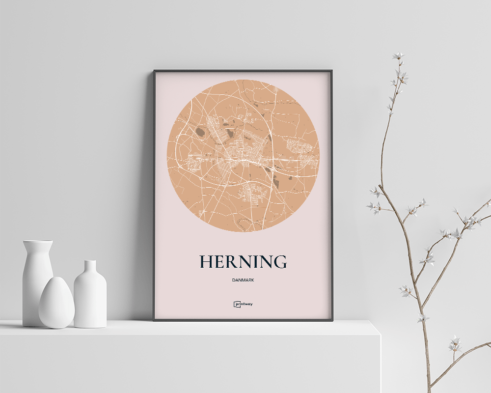 Herning Plakaten Rundt Kort Guld 21 30 Cm A4
