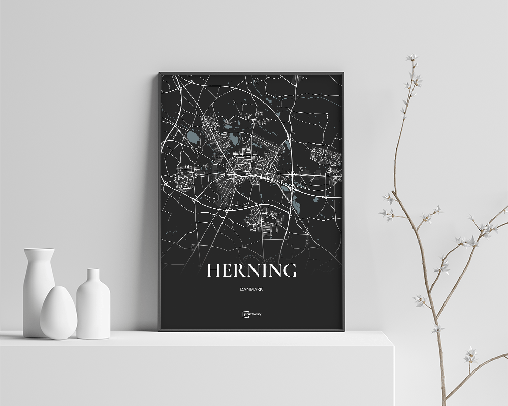 Herning Plakaten Fuldt Kort Sort 21 30 Cm A4