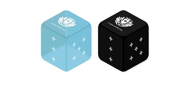 Hololive Official Card Game: Official Dice Light Blue Black -piece Set