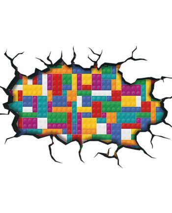 Hul   Væggen Wallsticker  Wallsticker Med Legoklodser