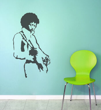 Jimi Hendrix Wallsticker Af Jesper Haun  42x70 Cm