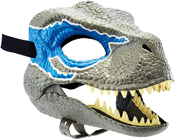 Jurassic World Velociraptor Mask  White With Blue   Deinonychus