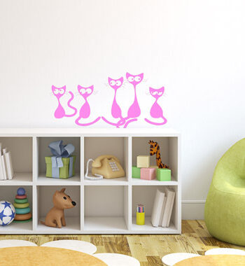 Katte Wallsticker Af Anline Ruby  52x27 Cm