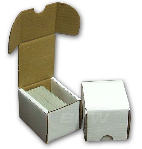 Kortkasse Opbevaringsboks  Hvid Pap  Holder 125 Kort  Bcw- -bx-100