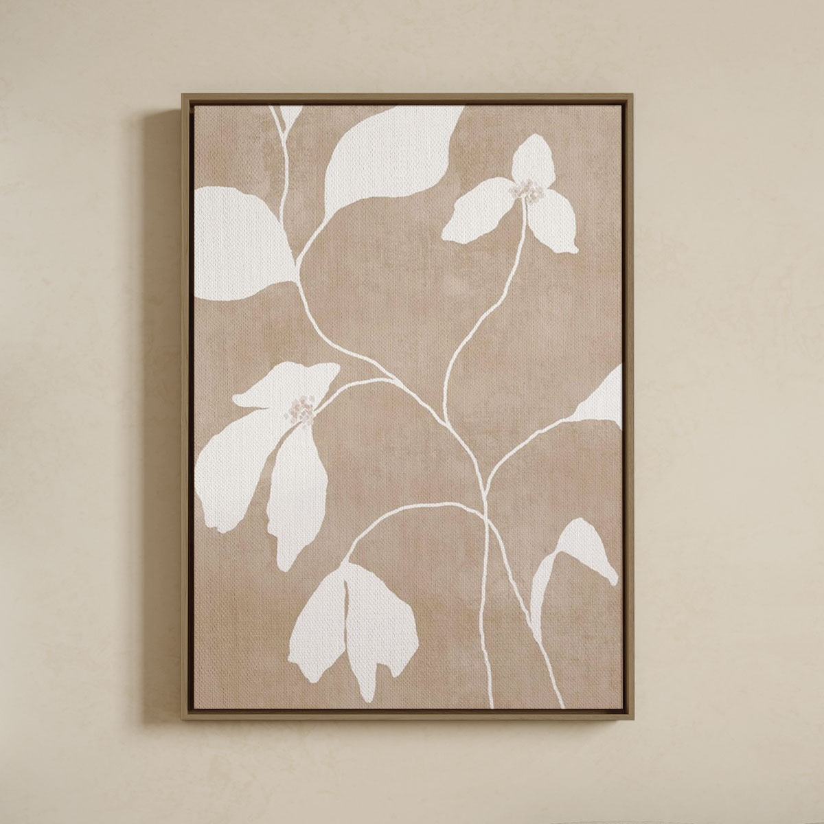 Lærredsprint Med Svæveramme Botanical Neutral