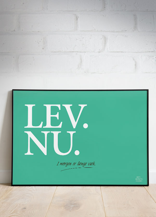 Lev Nu-plakat Grøn Vandret 29 21 Cm A4 Kr 199 -