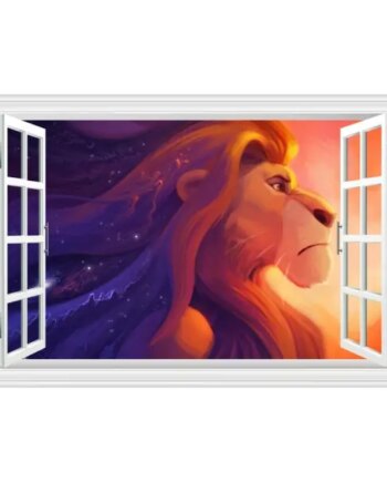 Løvernes Konge Wallsticker  Vindue Med Mufasa  60x90cm