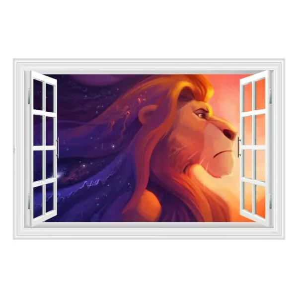 Løvernes Konge Wallsticker Vindue Med Mufasa 60x90cm