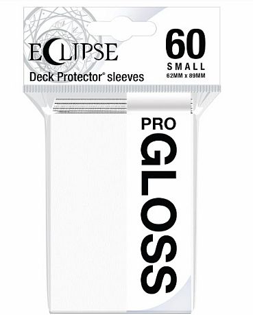 60 Lommer Ultra Pro Eclipse Gloss Small: Arctic White  Hvid   Top Kvalitet  Professional Sleeves  15624