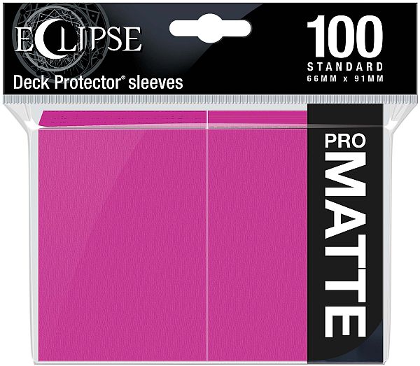 100 Lommer  Ultra Pro Eclipse  2021 : Hot Pink  Lyserød   Top Kvalitet  Pro-matte Non-glare Professional Sleeves  15621