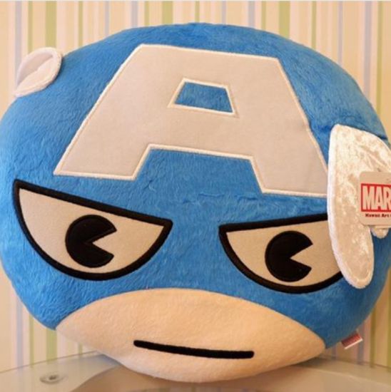 Marvel Captain America Pillow Pude Super Nuttet Og Bl 195 184   Plush Bamse 30x39cm