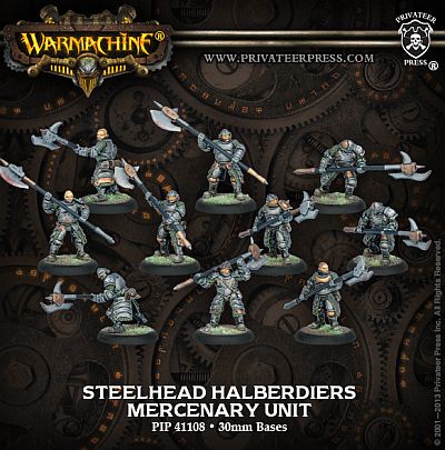 Mercenary: Steelhead Halberdiers Unit    Leader     Grunts  Pip-41108