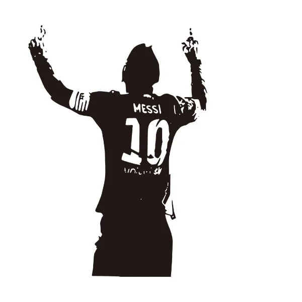 Messi Takker De Højere Magter Flot Fodbold Wallsticker 56x40cm