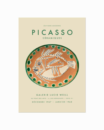 Pablo Picasso Plakat  Poisson Fond Roux