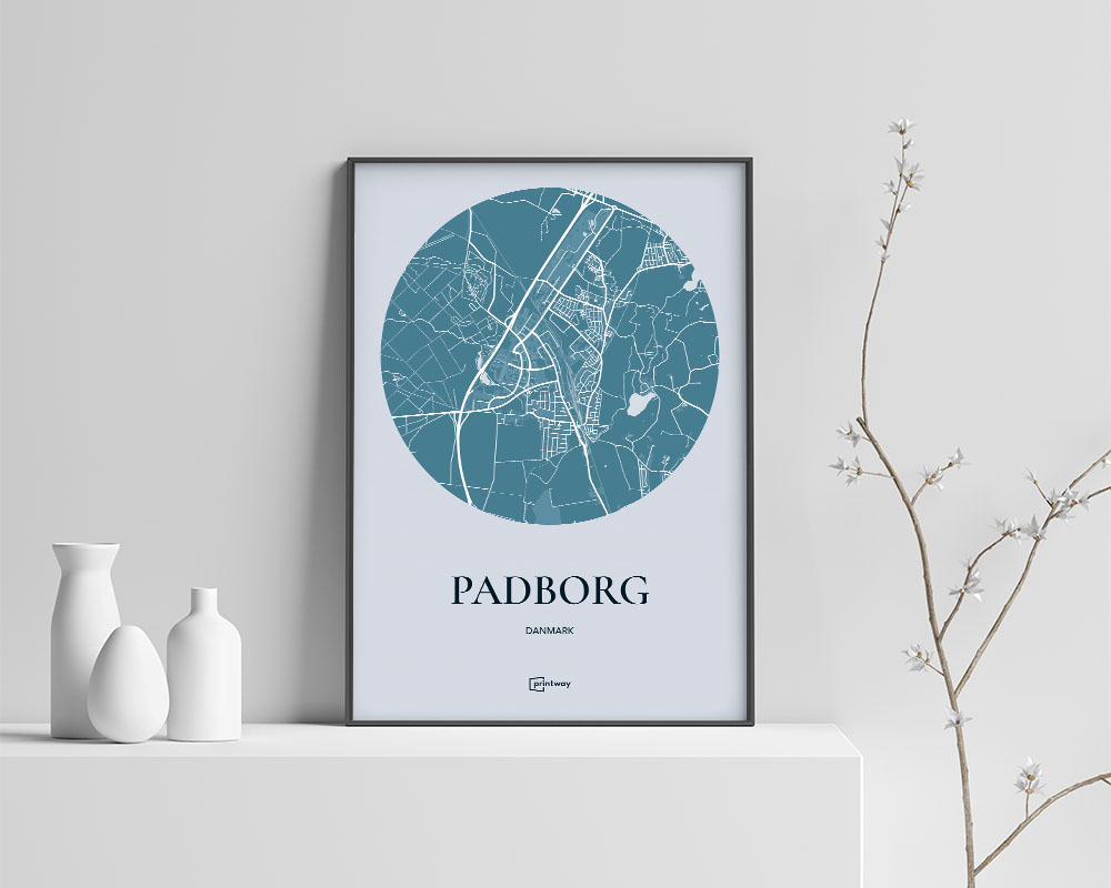 Padborg Plakaten Rundt Kort Havblå 21 30 Cm A4