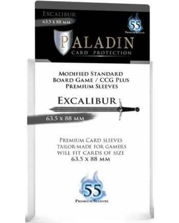 Paladin Sleeves Excalibur Premium Standard 63 5x88mm Clear  Transparent   55 Kortlommer