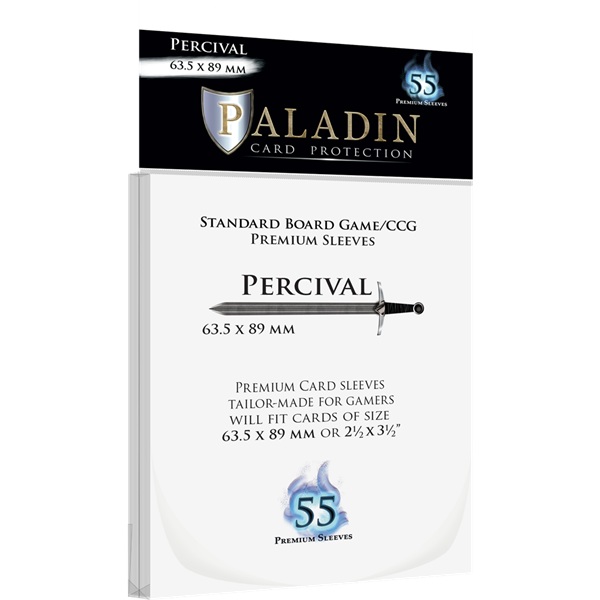 Paladin Sleeves Percival Premium Standard 63 5x89mm Clear  Transparent   55 Kortlommer
