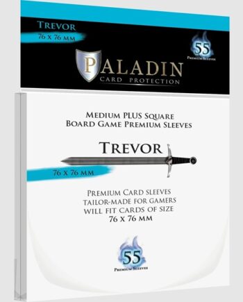 Paladin Sleeves Trevor Premium Medium Plus Square 76x76mm Clear  Transparent   55 Kortlommer