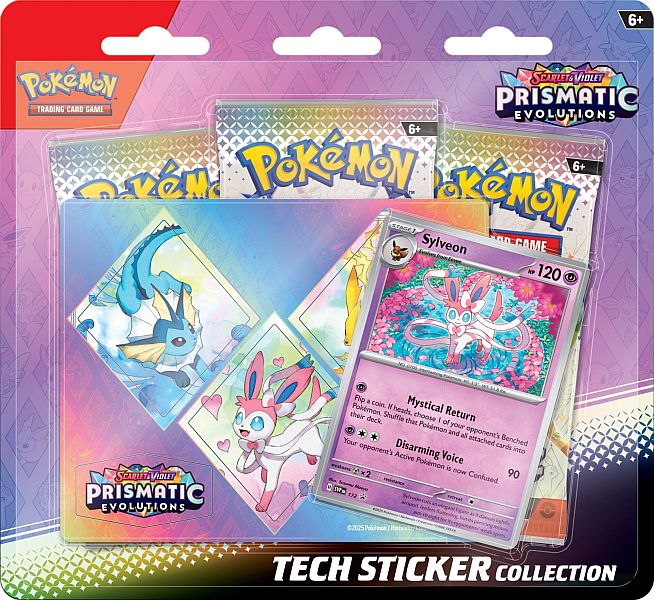 Pokemon Blister Pack Scarlet Violet: Prismatic Evolutions Tech Sticker Collection Blister: Sylveon Boosters
