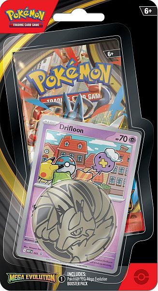 Pokemon Blister Pack -pack Checklane Blister: Mega Evolution: Base Set Booster Pakke Drifloon Black Star Promo Pokemon 195 184 Nt