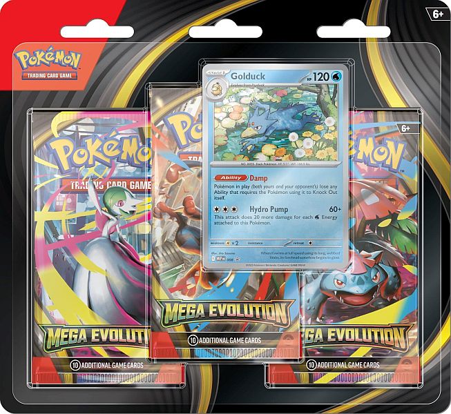 Pokemon Blister Pack -pack: Mega Evolution: Base Set Booster Pakker Golduck Black Star Promo