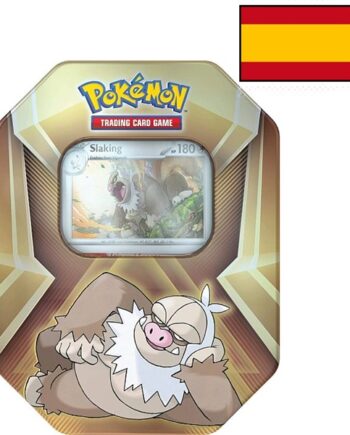 Pokemon Tin Kasse Spansk Spanish 2024: Slaking  Slakoth  Vigoroth  Triple Whammy Collector   Tin Box    Boosters