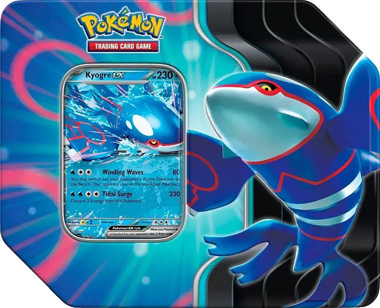 Pokemon Tin Kasse 2025 Wave Spring Usa Version : Kyogre Ex Azure Legends Collector Tin Box Boosters