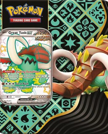 Pokemon Tin Kasse 2024 Wave   Winter  Usa Version : Great Tusk Ex Scarlet   Violet: Paldean Fates Collector   Tin Box    Boosters