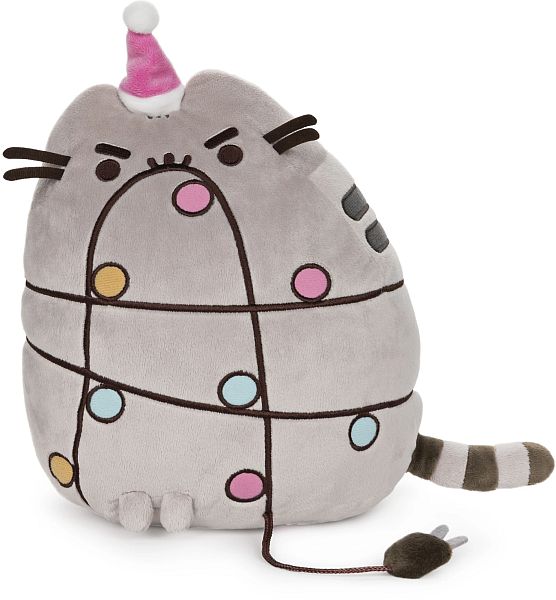 Pusheen The Cat Christmas Lights  Lights Up  Bamse Plush 25cm
