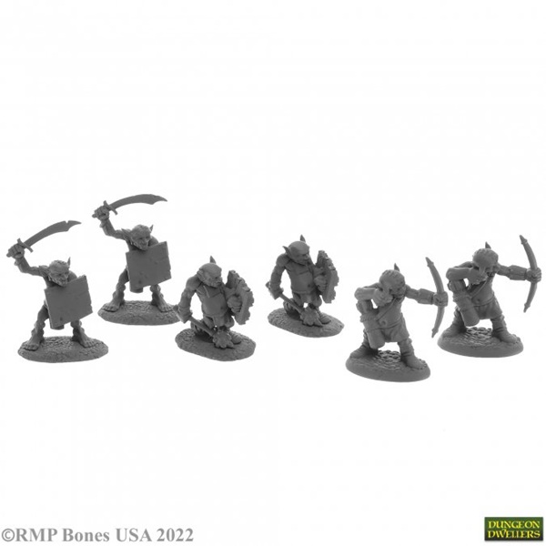 Reaper Bones Usa Dungeon Dwellers: Goblin Skirmishers Plastic Miniatures